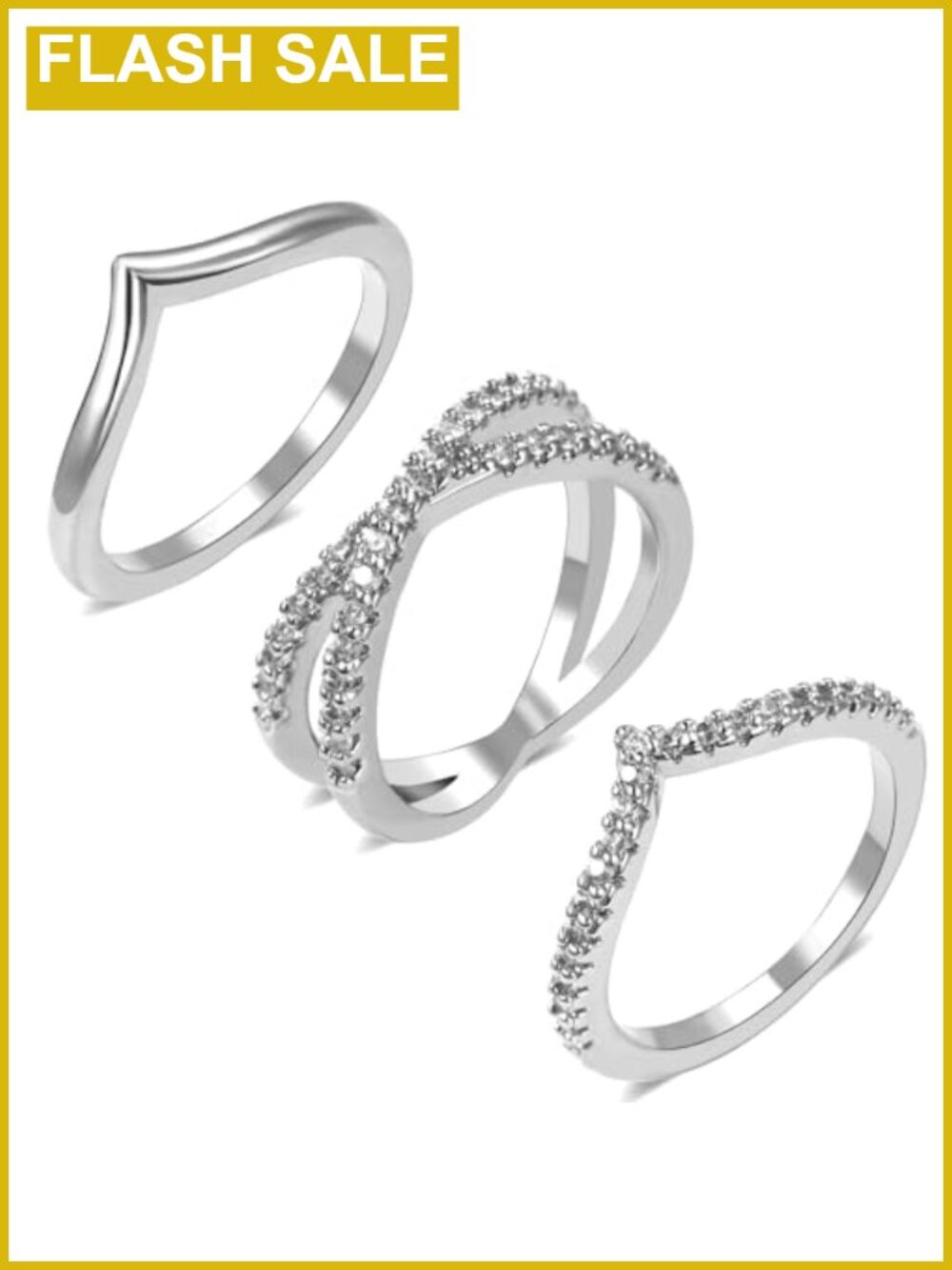 Dainty Stacking Ring Set 14K Gold Plated CZ Rings Women Wedding Bands Sizes 5-11